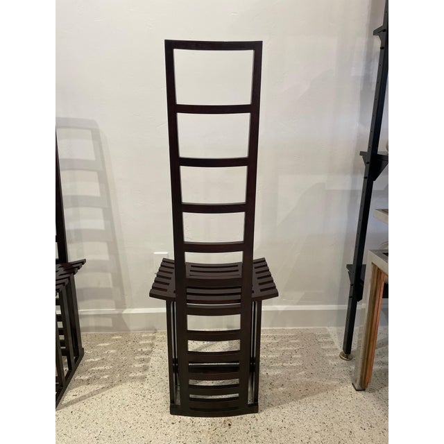 Tall Ladderback Architectural Design Chairs- A Pair For Sale - Image 14 of 18