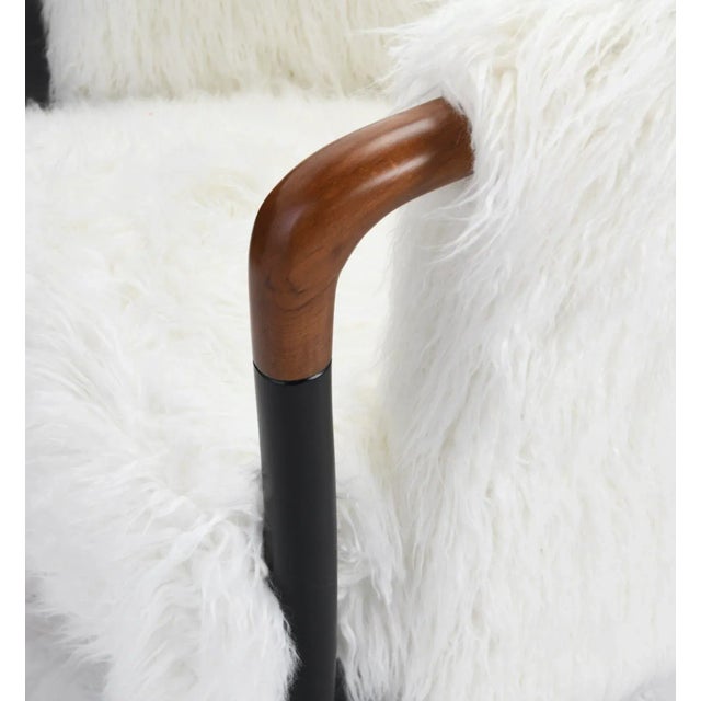 2020s White Faux Fur Arm Chair For Sale - Image 5 of 8