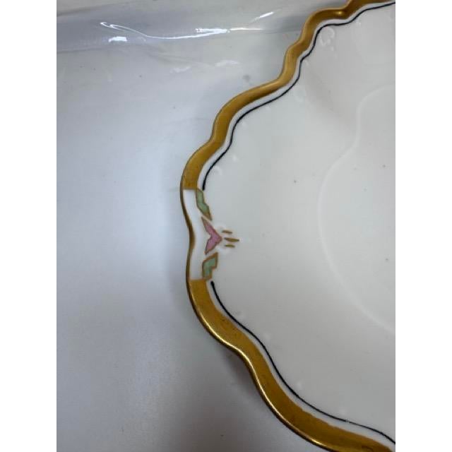 Art Deco Antique M & Z Austria Porcelain Platter, Art Nouveau Gilt Border, 11” X 17” For Sale - Image 3 of 7