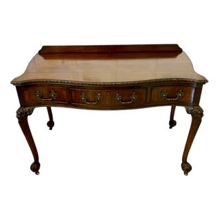 Antique Victorian Carved Mahogany Console Table, 1880 For Sale