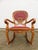 Antique Carved Oak Green Man Rocking Chair in Red Tufted Leather ~ Northwind Face For Sale - Image 4 of 17