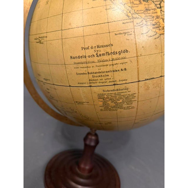 Swedish Celestial Globe on Turned Wood Stand, Circa 1920s For Sale - Image 11 of 11