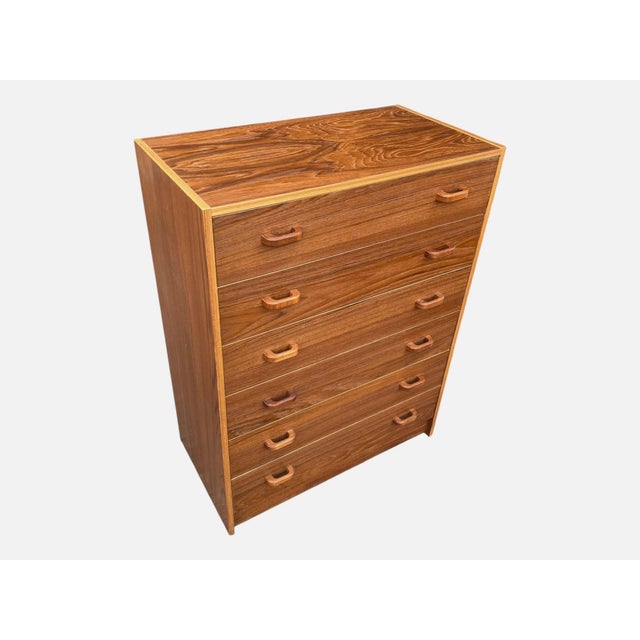 1960s 1960s Danish Modern Teak Six-Drawer Dresser, Maple-Tone Satin Finish For Sale - Image 5 of 15