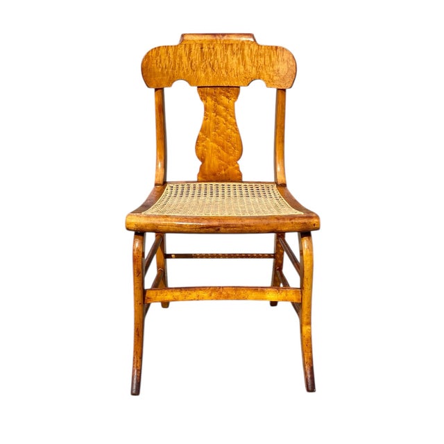 Pair of Antique Tiger Maple & Birds Eye Maple Sheraton Style Chairs For Sale - Image 4 of 11