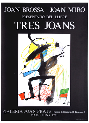 Tres Joans Exhibition Poster after Joan Miró
