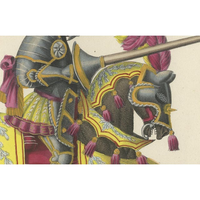 Mid 19th Century Jousting Tournament with Knights and Horses, 1842, Print For Sale - Image 5 of 7
