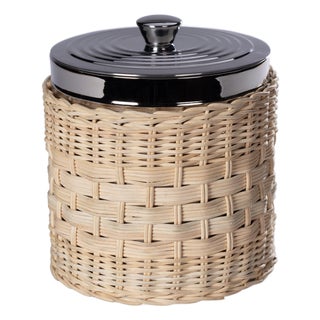 The Palmier Wicker Steel Ice Bucket For Sale