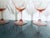 Vintage Set of 4 Pink or Blush Depression Glass Optic Etched Swirl with Stem Sherbet , Champagne or Cocktail Glasses 4.3”H...