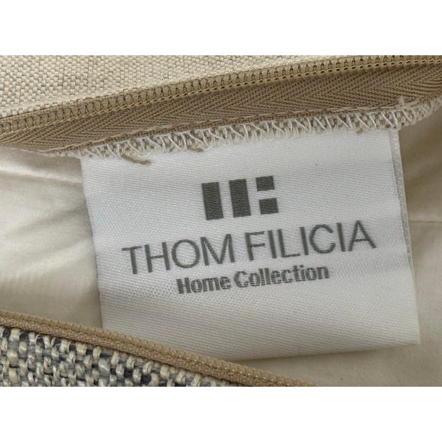 Thom Filicia Home Collection Draper Slate Lumbar Pillows For Sale - Image 12 of 12