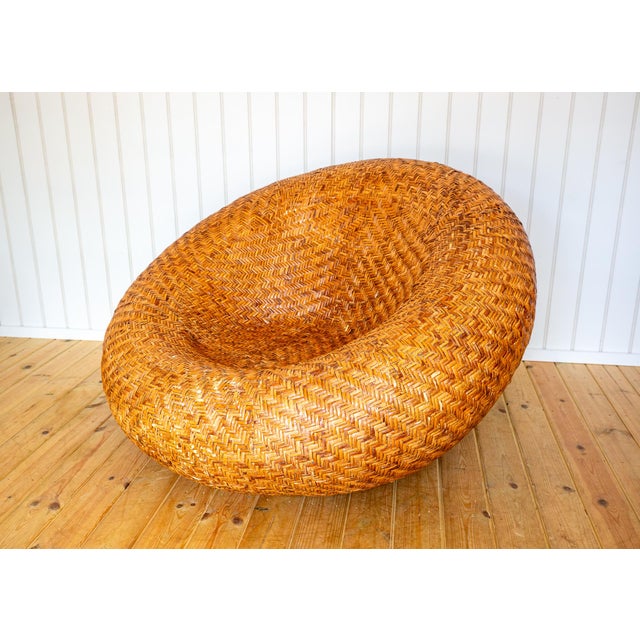 Mid-Century Modern French Mushroom Rattan Pod Easy Lounge Chair, 1970s For Sale - Image 15 of 18
