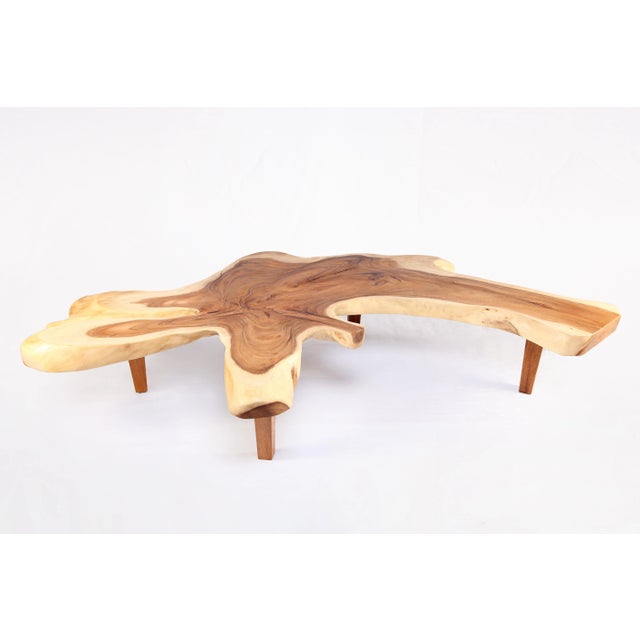 83" Long Free Form One Slab Living Edge Coffee Table 10 For Sale - Image 9 of 12