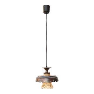 1970s Rustic Pendant Lamp, Veb Narva Leuchten, Germany For Sale