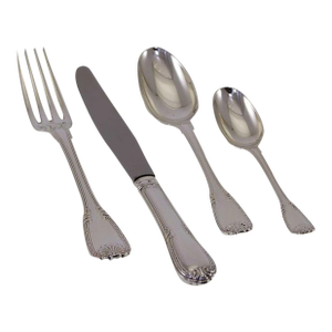 1990's Sterling Silver Hand-Crafted 4-Piece Flatware Place-Setting Chaumont by Souche-Lapparra