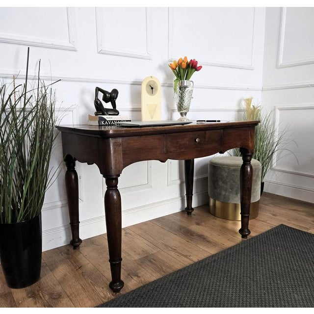 Antique Italian Walnut Rustic Desk, 1890s For Sale - Image 6 of 11