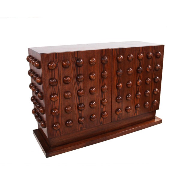 Italian Brutalist Hand-Carved Oak Sideboard, 2000 For Sale - Image 4 of 10