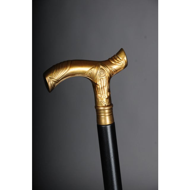 Wood Art Nouveau Walking Stick in Bronze For Sale - Image 7 of 12