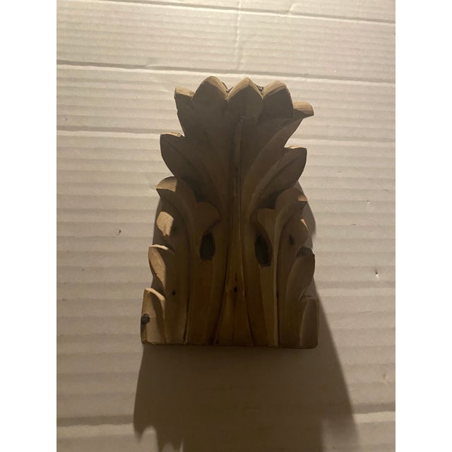 Wood Circa 1870’s Hand-Carved Pine Wood Acanthus Leaf Salvage For Sale - Image 7 of 7