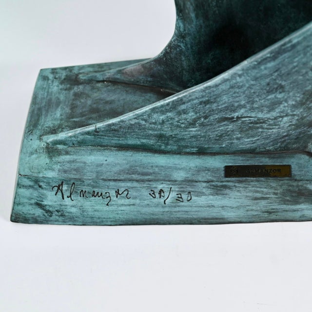 Vintage Jose Almanzor (Mexican) Sculpture in Verdigris Bronze of Embracing Lovers, Edition 30/30 For Sale - Image 10 of 10