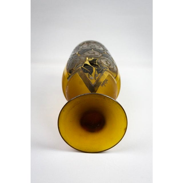 Amber-Tinted Glass Vase, 1930s For Sale - Image 8 of 11