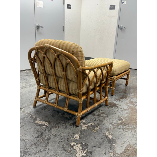 Wood McGuire Furniture Cathedral Lounge Chair + Ottoman, Vintage For Sale - Image 7 of 12