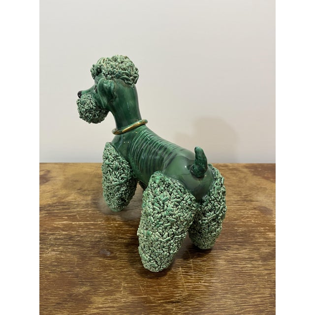 Emerald Green Spaghetti Poodle attributed to Vallauris, France, 1950s For Sale - Image 6 of 11