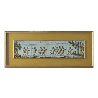 Painted Tile Tetraptych by Antonio Vaccari for Albisola, 1960s For Sale