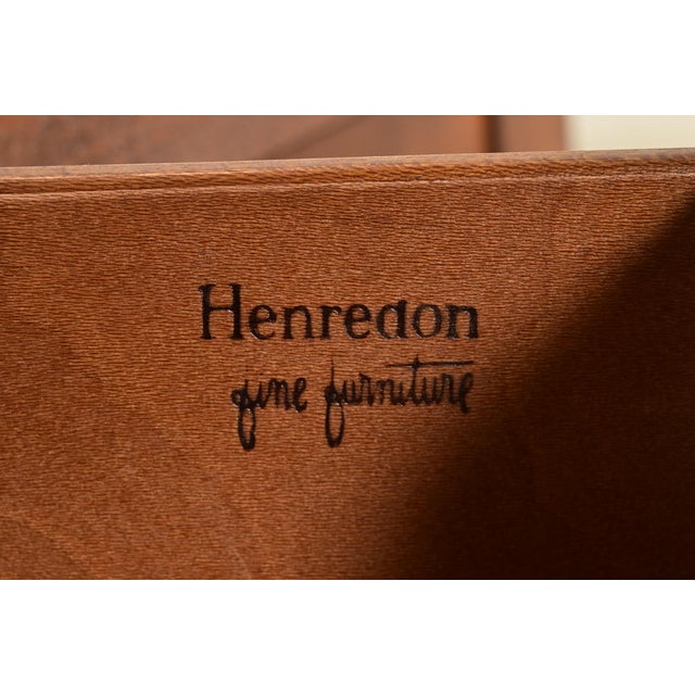 Henredon French Regency Louis XVI Carved Walnut and Oak Sideboard Credenza or Bar Cabinet For Sale - Image 9 of 16