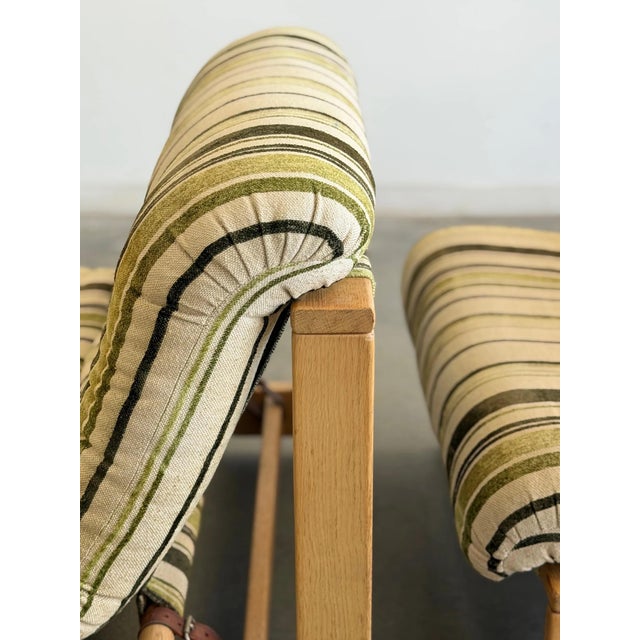 1970s Swedish Lounge Chairs in Striped Linen - Pair For Sale - Image 12 of 12