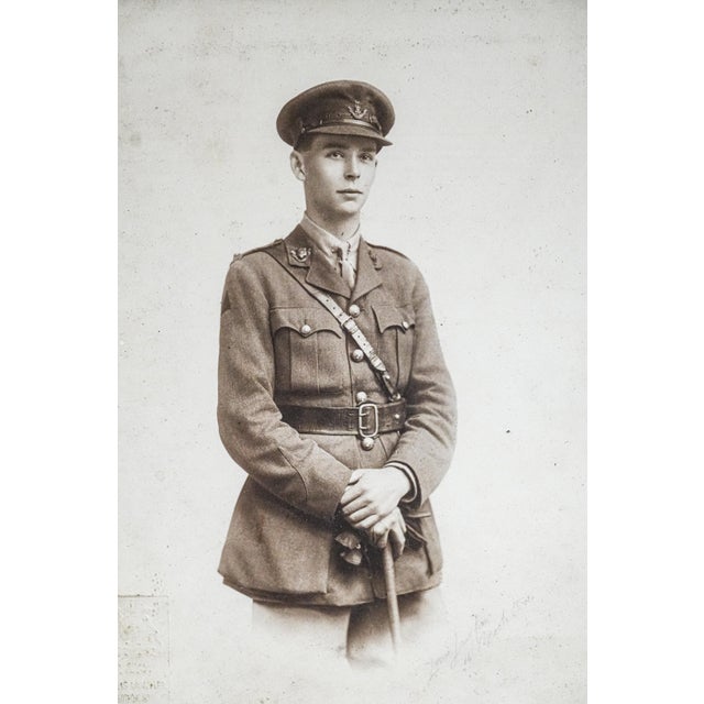 Fascinating World War I Framed Antique Studio Photograph of British Soldier in Uniform Militaria Home Decor For Sale - Image 4 of 11