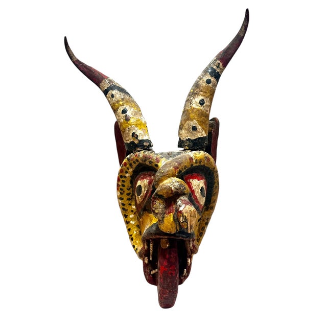 Mexican Mexican Ceremonial Wall Decor Dance Mask For Sale - Image 3 of 8