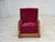 Wood Danish Relax Armchair in Red Furniture Velour and Oak Wood, 1950s For Sale - Image 7 of 18
