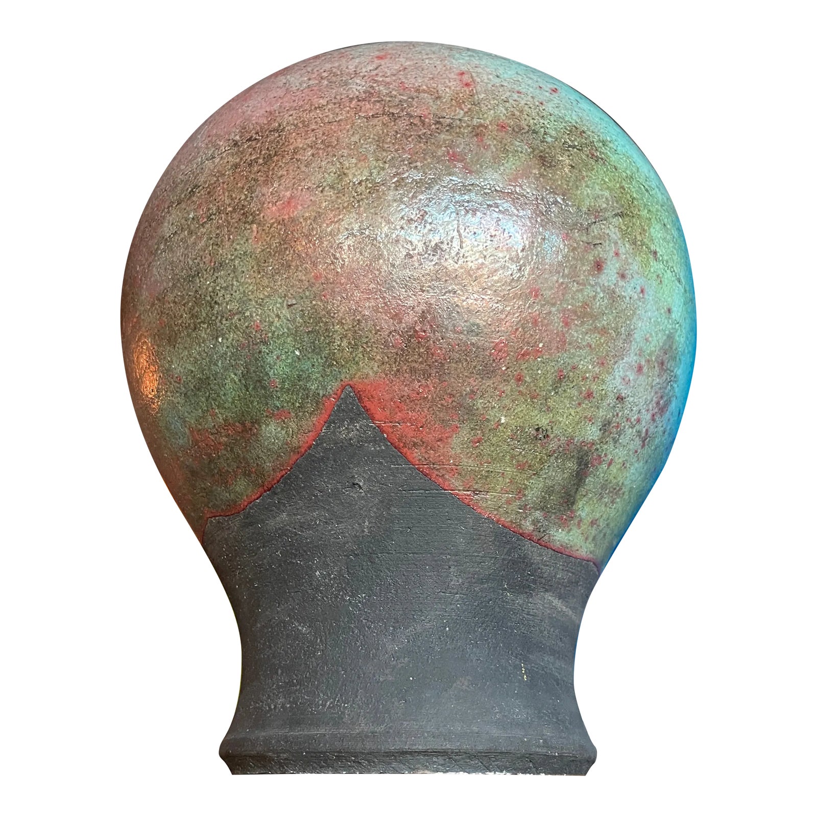 1960s Mark Hines Raku Vintage Studio Pottery Vessel Vase, Large | Chairish