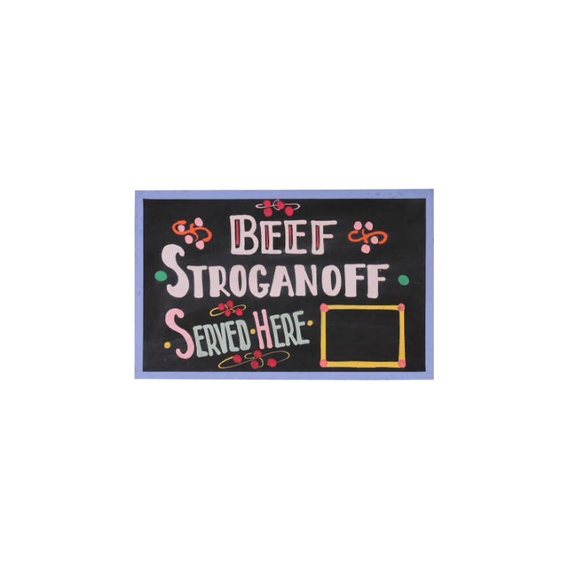 Vintage Beef Stroganoff Sign For Sale