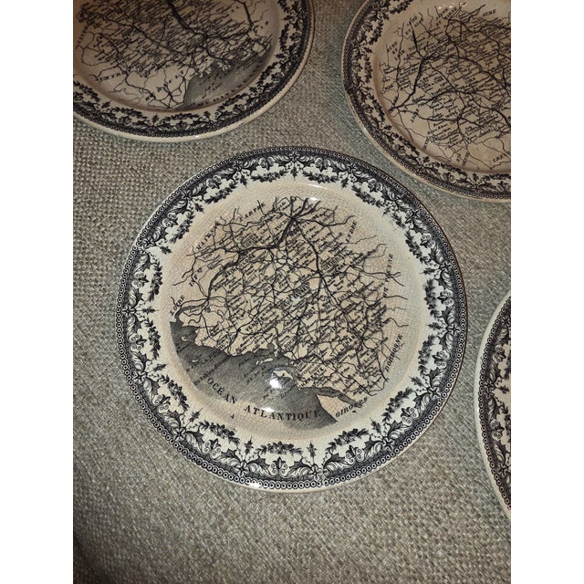 Sarreguemines French Faience Map Plates For Sale - Image 13 of 13