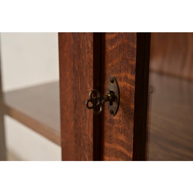 Limbert Style Antique Mission Oak Arts and Crafts Bookcase Cabinet, Circa 1910 For Sale - Image 10 of 15