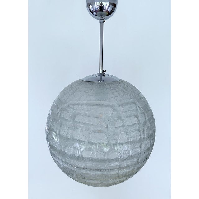 Large Brutalist Glass Pendant Light from Doria, 1970s For Sale - Image 10 of 18