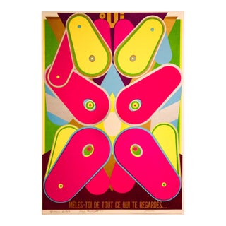 1974 Original Vintage Serigraphy Poster - "Mêles-Toi De Tout Ce Qui Te Regardes..." - Centre Culturel Canadien, Guy Montpetit For Sale