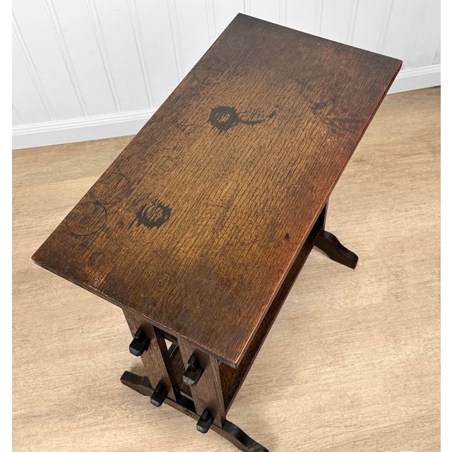 Antique Roycroft Arts & Crafts Little Journeys Quartersawn Oak Bookshelf For Sale - Image 6 of 10