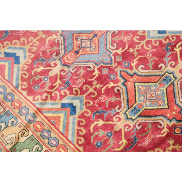 Radiant Colorful Indian Vintage Room Size Rug For Sale In New York - Image 6 of 18