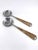 Handmade Stainless Steel & Rattan Woven Handle Salad Server Set, Handcrafted in India - 2 pcs For Sale - Image 4 of 8
