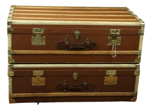 Trunks Cabin Magasins du Louvre, Paris, 1920s, Set of 2