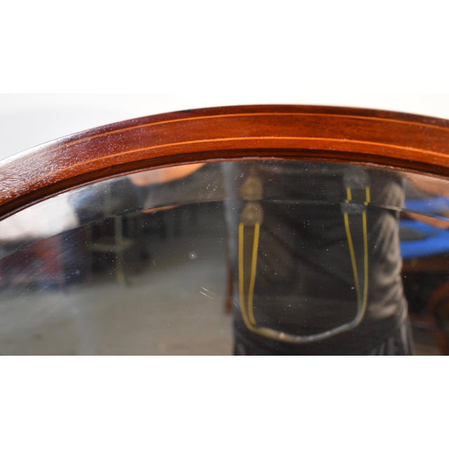 1900s Antique English Hepplewhite Mahogany Inlaid Vanity Desk Mirror and Chair For Sale - Image 13 of 17