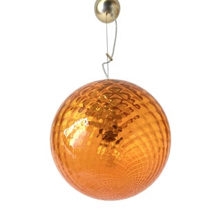 Orange Murano Glass Baloton Pendant Lamp, 1980s For Sale