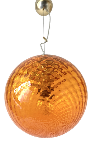 Orange Murano Glass Baloton Pendant Lamp, 1980s