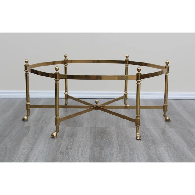 Italian Late 20th Century Vintage La Barge Style Brass Coffee Table For Sale - Image 3 of 6