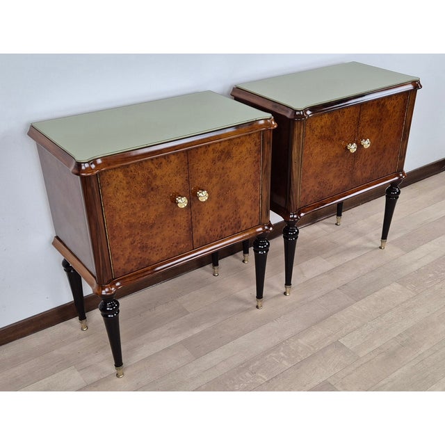 Chartreuse Art Deco Bedside Tables, Marche Region, 1940s, Set of 2 For Sale - Image 8 of 18