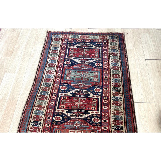 Ivory Antique 1880s Caucasian Kazak Runner 3.2' X 8' (97cm X 244cm) For Sale - Image 8 of 8