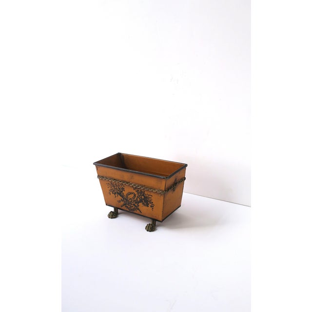 Neoclassical Italian Cachepot Plant Holder or Desk Accessory Neoclassical Empire Style, Signed Italy For Sale - Image 3 of 13