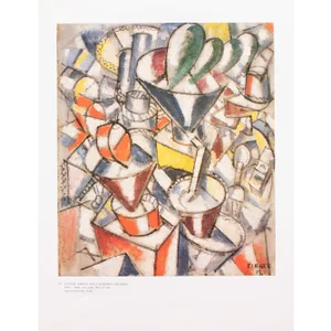 1990 After Fernand Leger "Still Life With Colored Cylinders", Full-Color Parisian Print