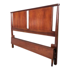 1960s Mid Century Full "Double" Sized Bed Frame- Headboard + Footboard